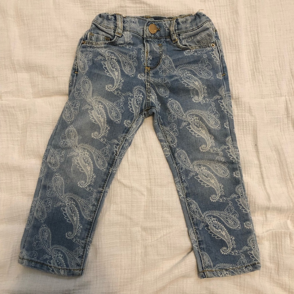 Zara Baby Girl Paisley Jeans 12/18 months